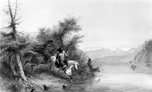 Snake Indians - Fording a River